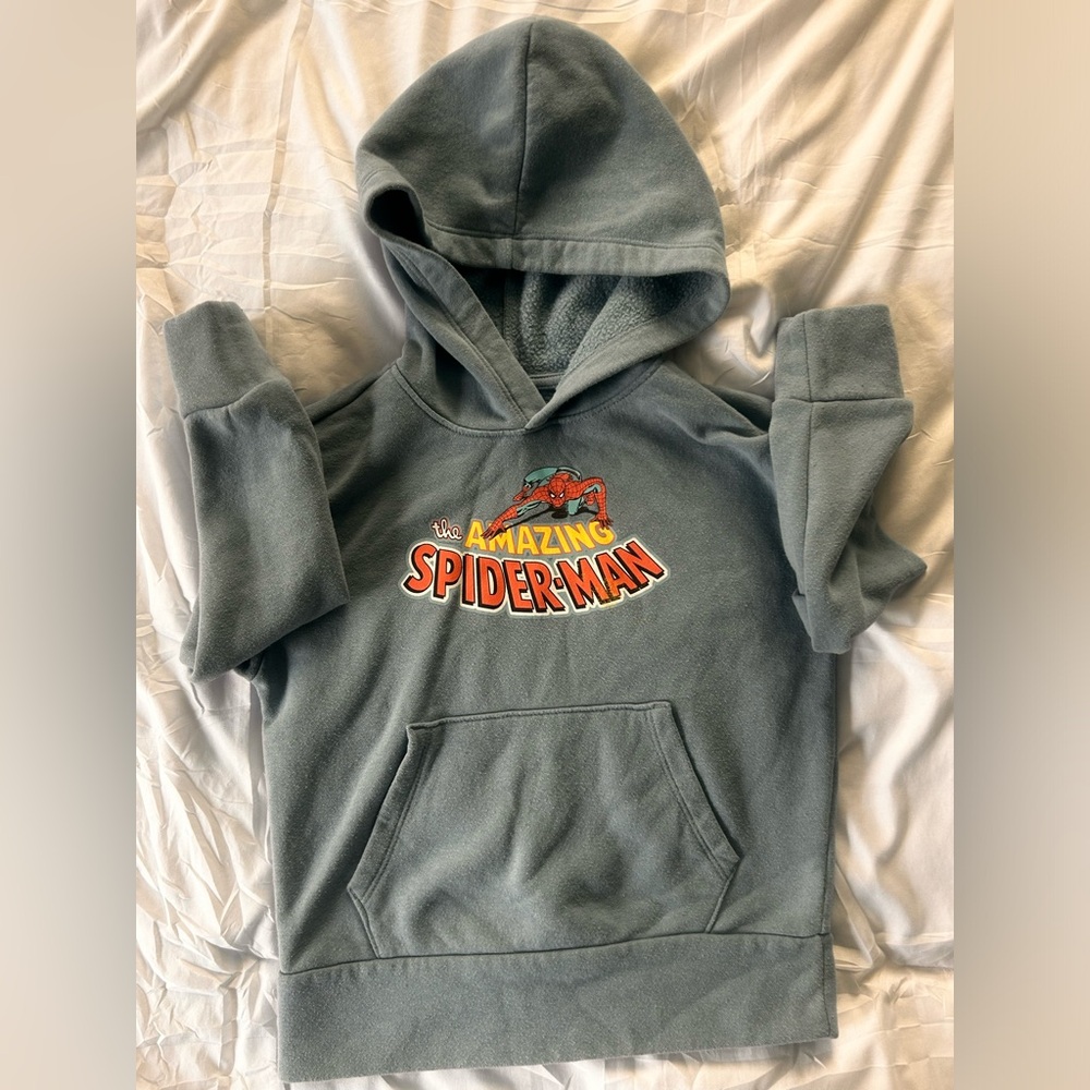 Old Navy Amazing Spider-Man Hoodie Youth S (6–7) Blue Marvel Pullover